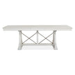 Magnussen Home Heron Cove Chalk White And Dovetail Grey Extendable Trestle Dining Table