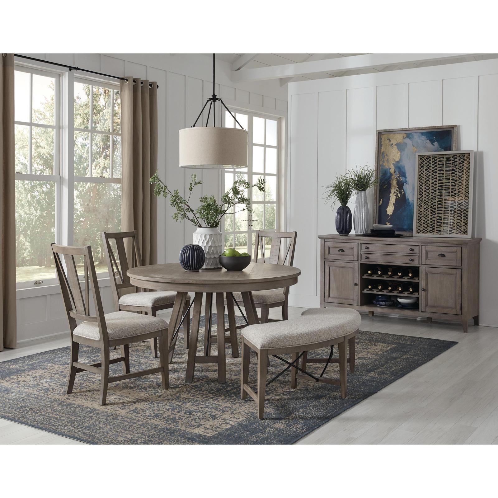Magnussen Home Paxton Place Dovetail Grey Upholstered Bench