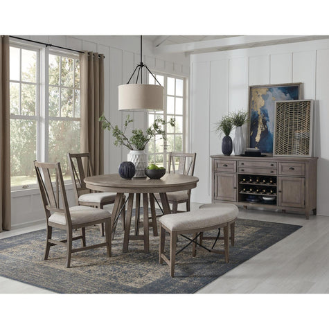 Magnussen Home Paxton Place Dovetail Grey Upholstered Bench