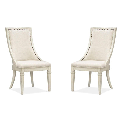 Magnussen Home Newport Alabaster Upholstered Arm Chair Set of 2