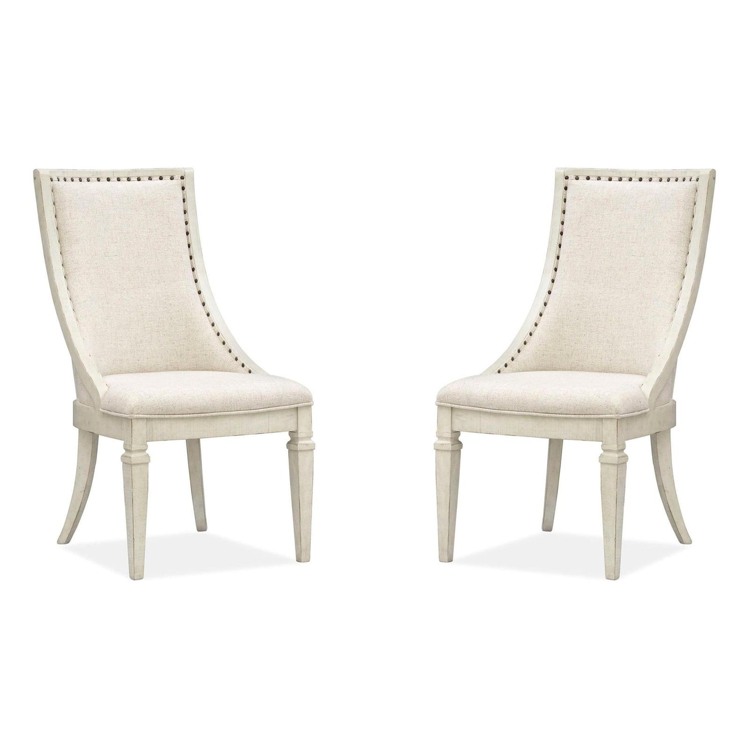 Magnussen Home Newport Alabaster Upholstered Arm Chair Set of 2