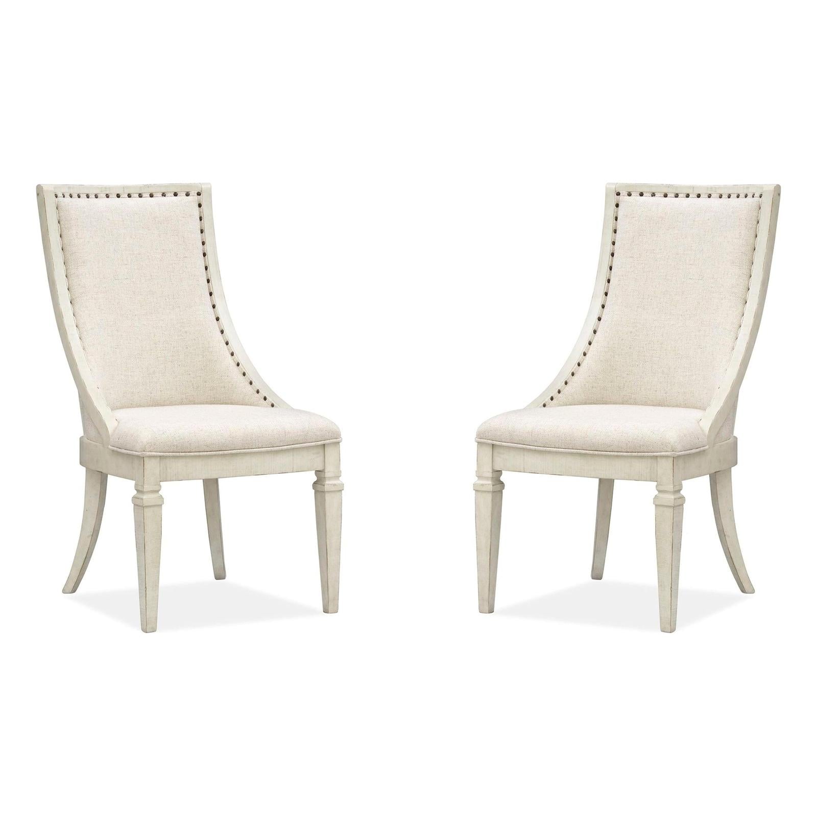 Magnussen Home Newport Alabaster Upholstered Arm Chair Set of 2