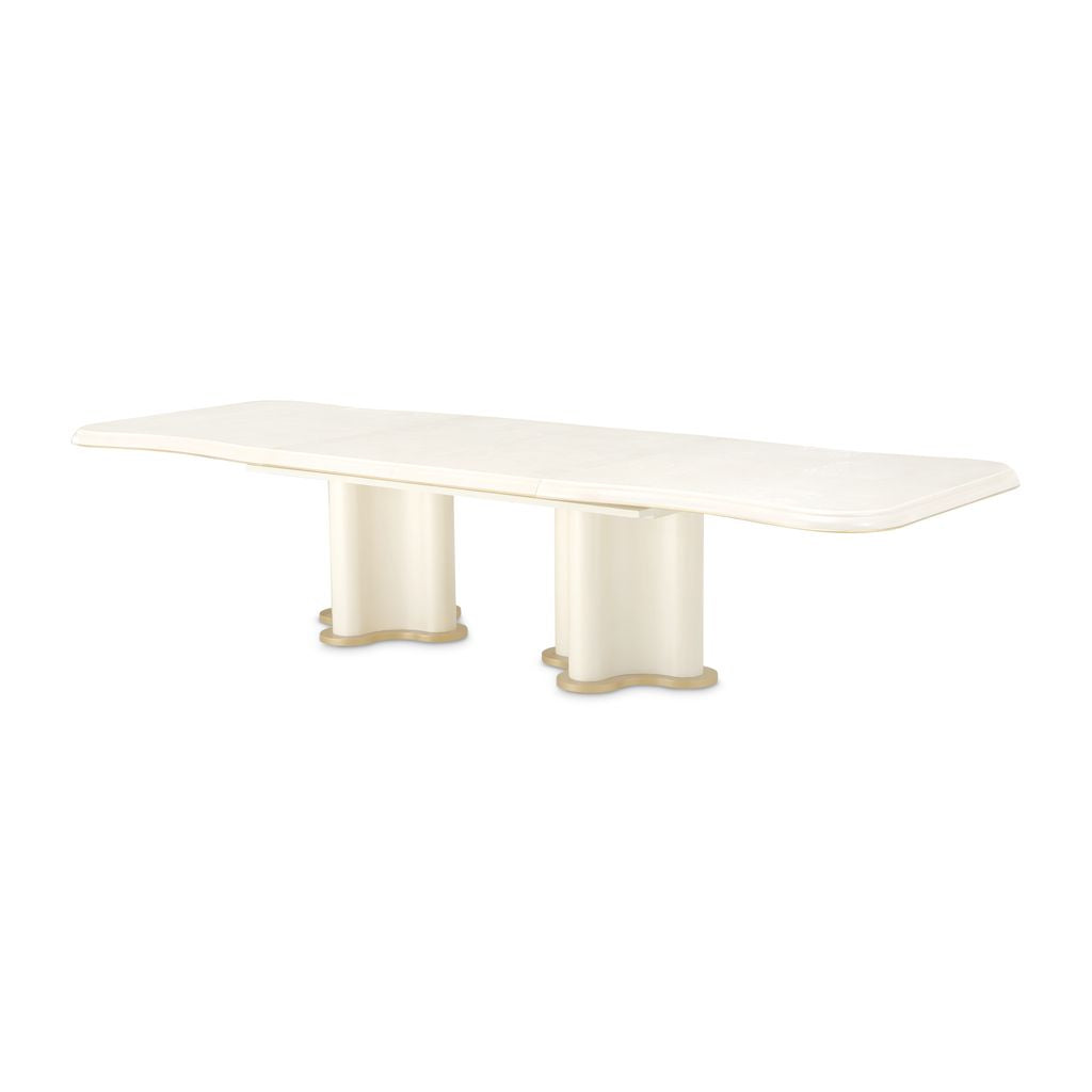 Michael Amini La Terrazza Double Pedestal Dining Table - Creamy Pearl