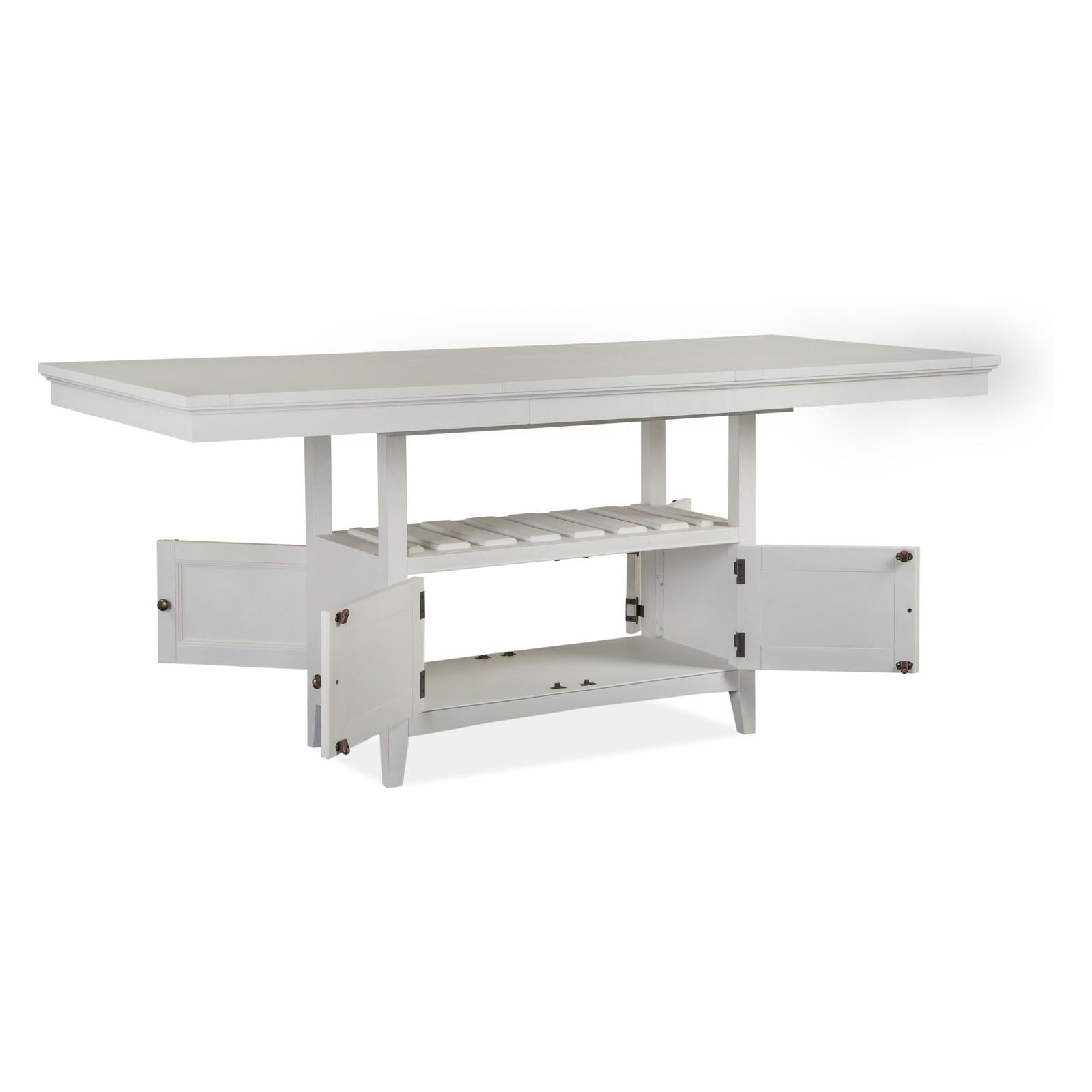 Magnussen Home Heron Cove Chalk White And Dovetail Grey Extendable Counter Height Dining Table