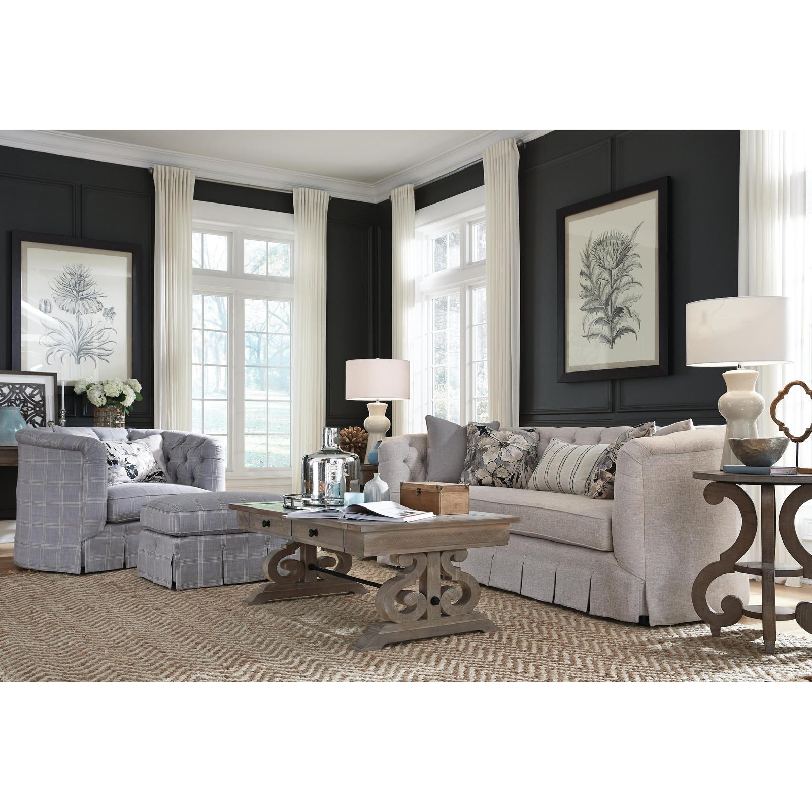 Magnussen Home Tinley Park Dove Tail Grey Round Accent End Table