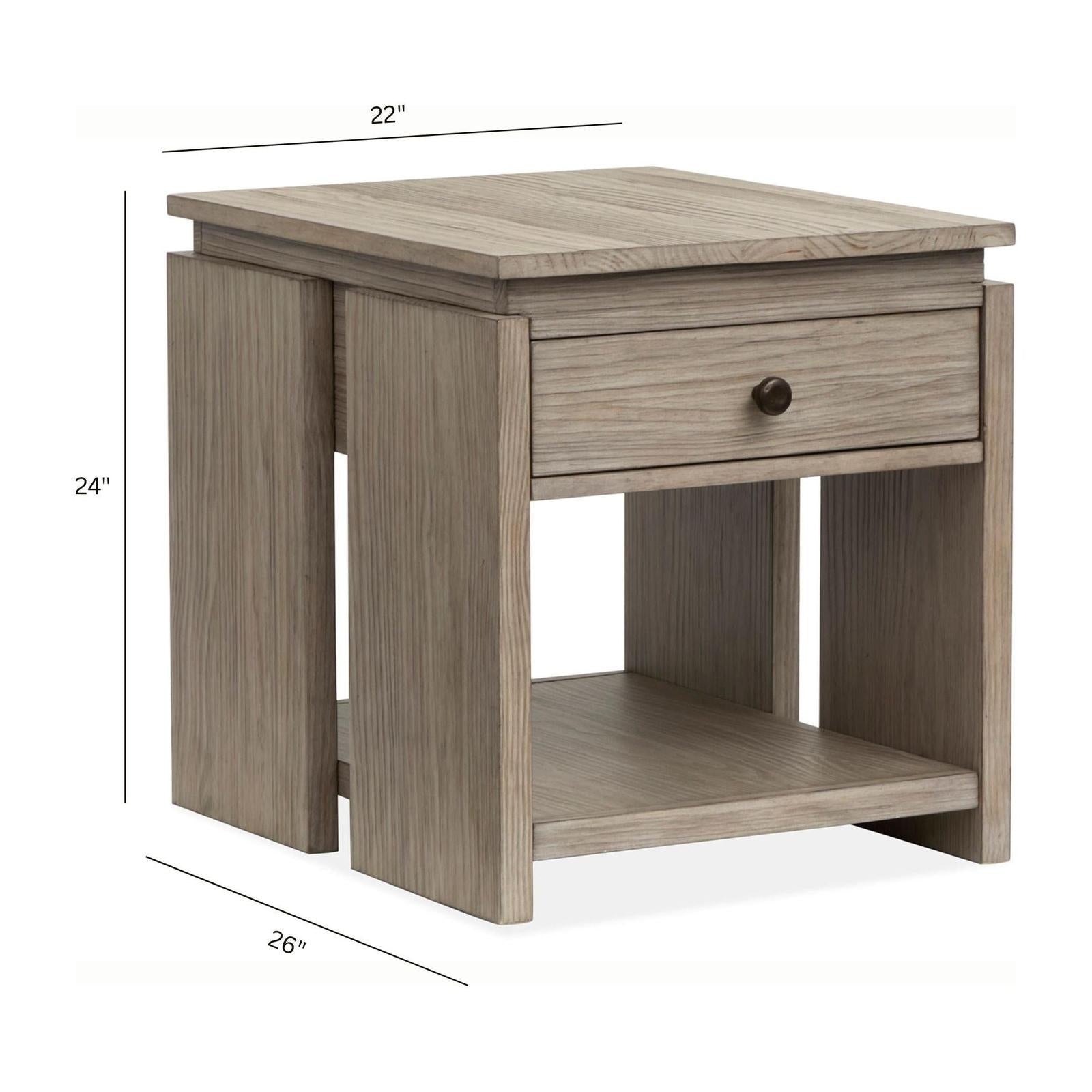 Magnussen Home Conrad Stone Harbor Grey Rectangular End Table