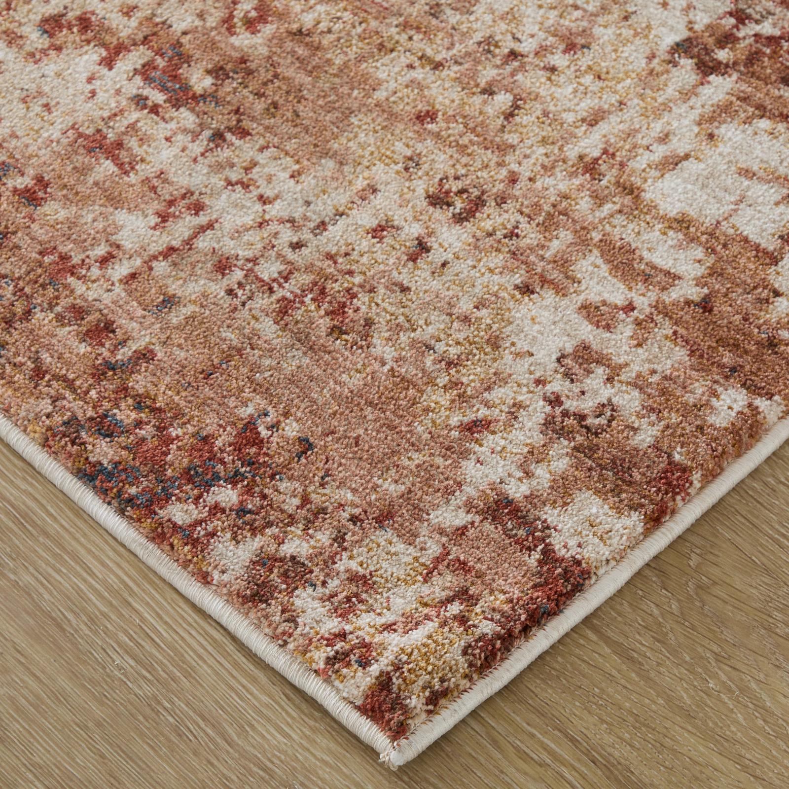 Feizy Pearson 39UEF Modern Abstract, Ivory/Red/Tan, Rug