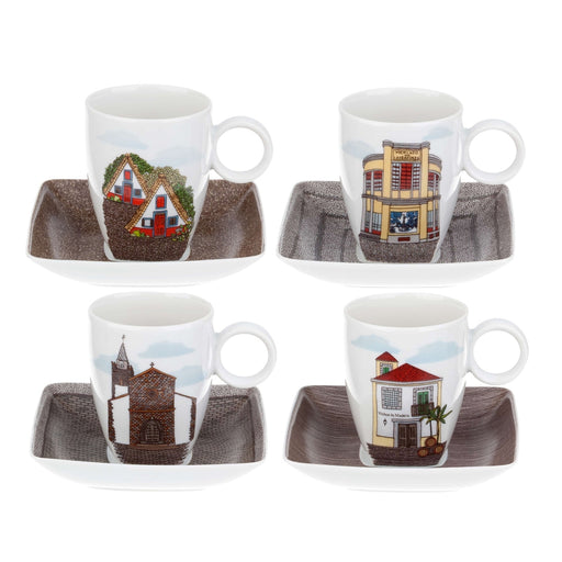 Vista Alegre Alma Da Madeira Cups & Saucers with Gift Box - Set of 4