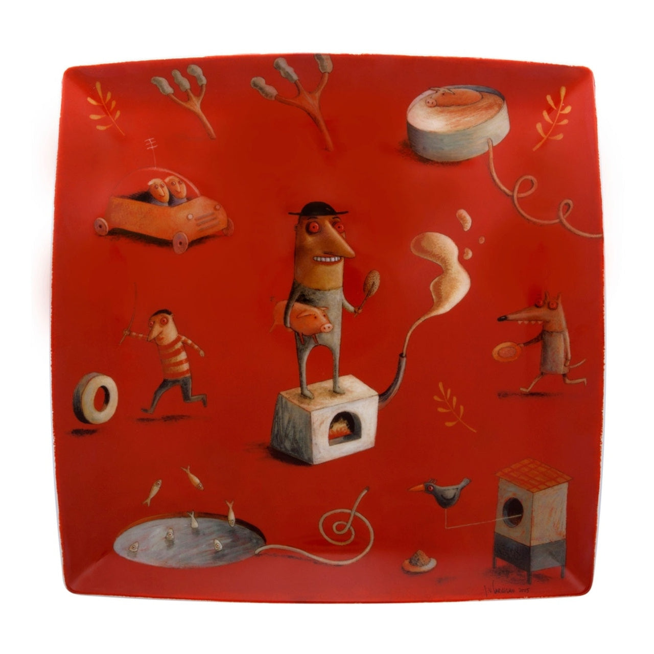 Vista Alegre 2I Square Plate By Joao Vaz Carvalho