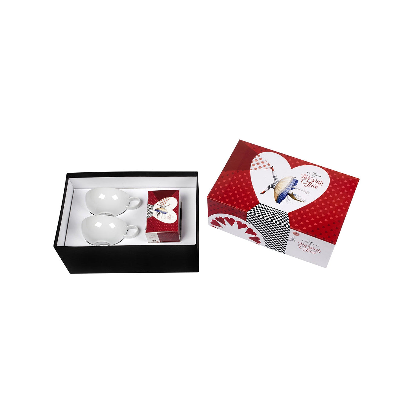 Vista Alegre Tea with Alice Tea Cup & Saucer + Tea Bag Gift Box By Teresa Lima - Set of 2