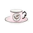 Vista Alegre Christian Lacroix - Herbariae Tea Cups And Saucer Pink And Peacock By Christian Lacroix - Set of 2