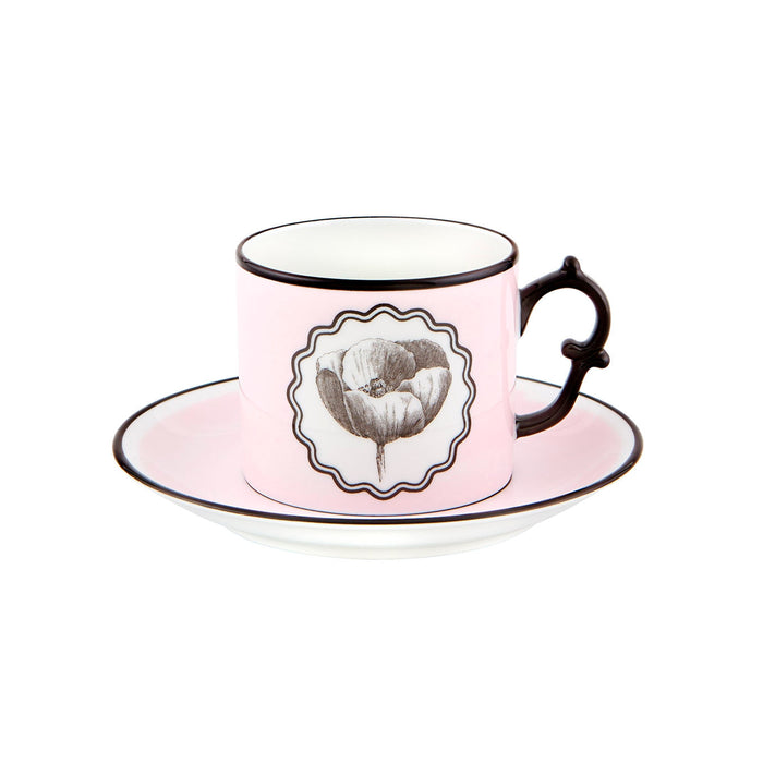 Vista Alegre Christian Lacroix - Herbariae Tea Cups And Saucer Pink And Peacock By Christian Lacroix - Set of 2