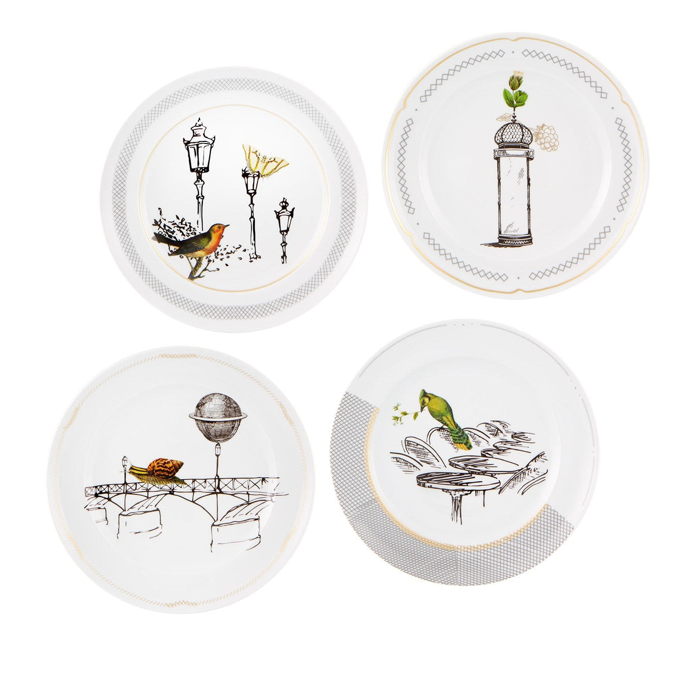Vista Alegre Petites Histoires Dessert Plates - Set of 4