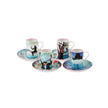 Vista Alegre Fur Beethoven Coffee Cups & Saucer By Fatinha Ramos - Set of 4