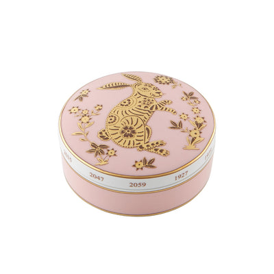 Vista Alegre Golden Large Round Box Rabbit