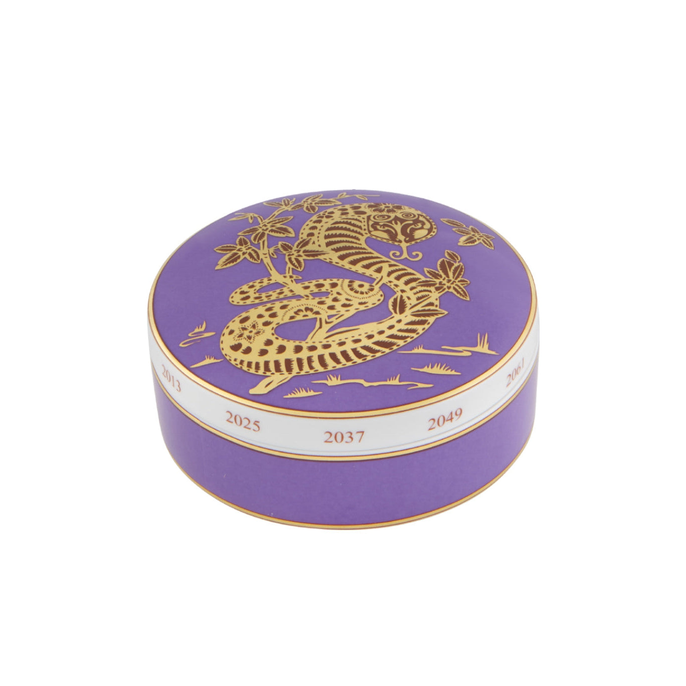 Vista Alegre Golden Large Round Box Snake