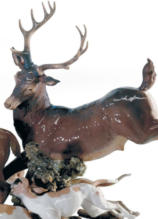 Lladro Pursued Deer Sculpture - Limited Edition