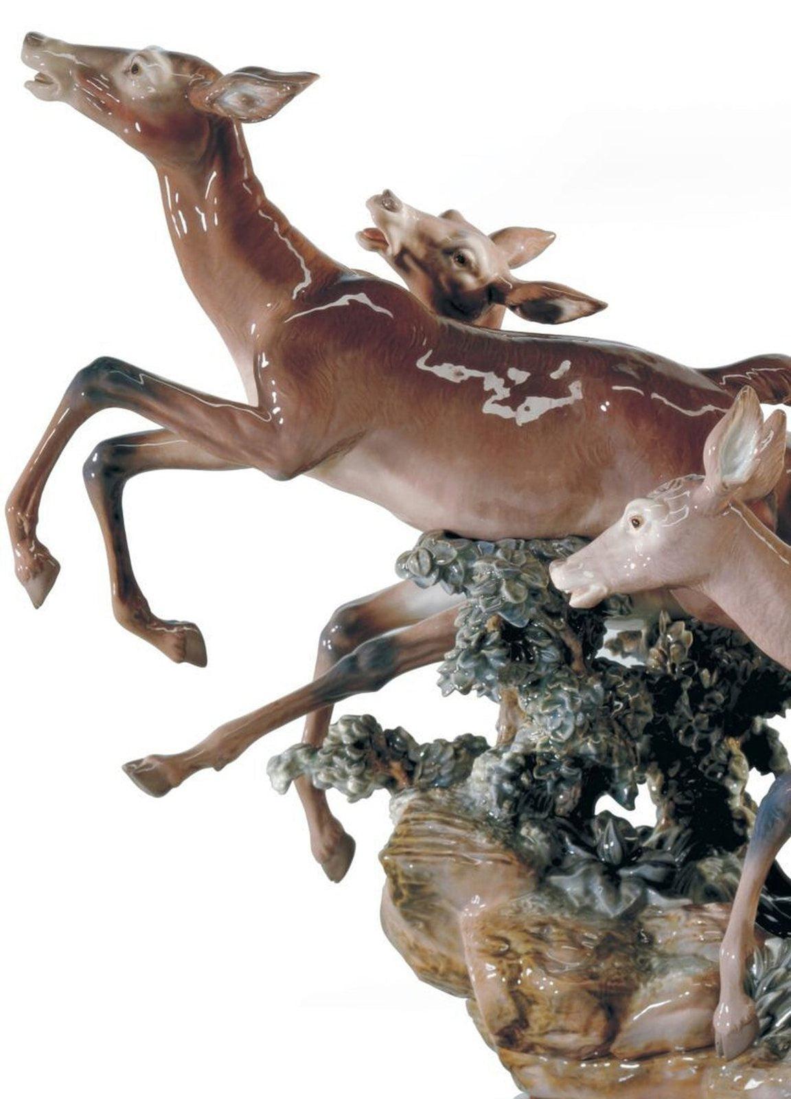 Lladro Pursued Deer Sculpture - Limited Edition