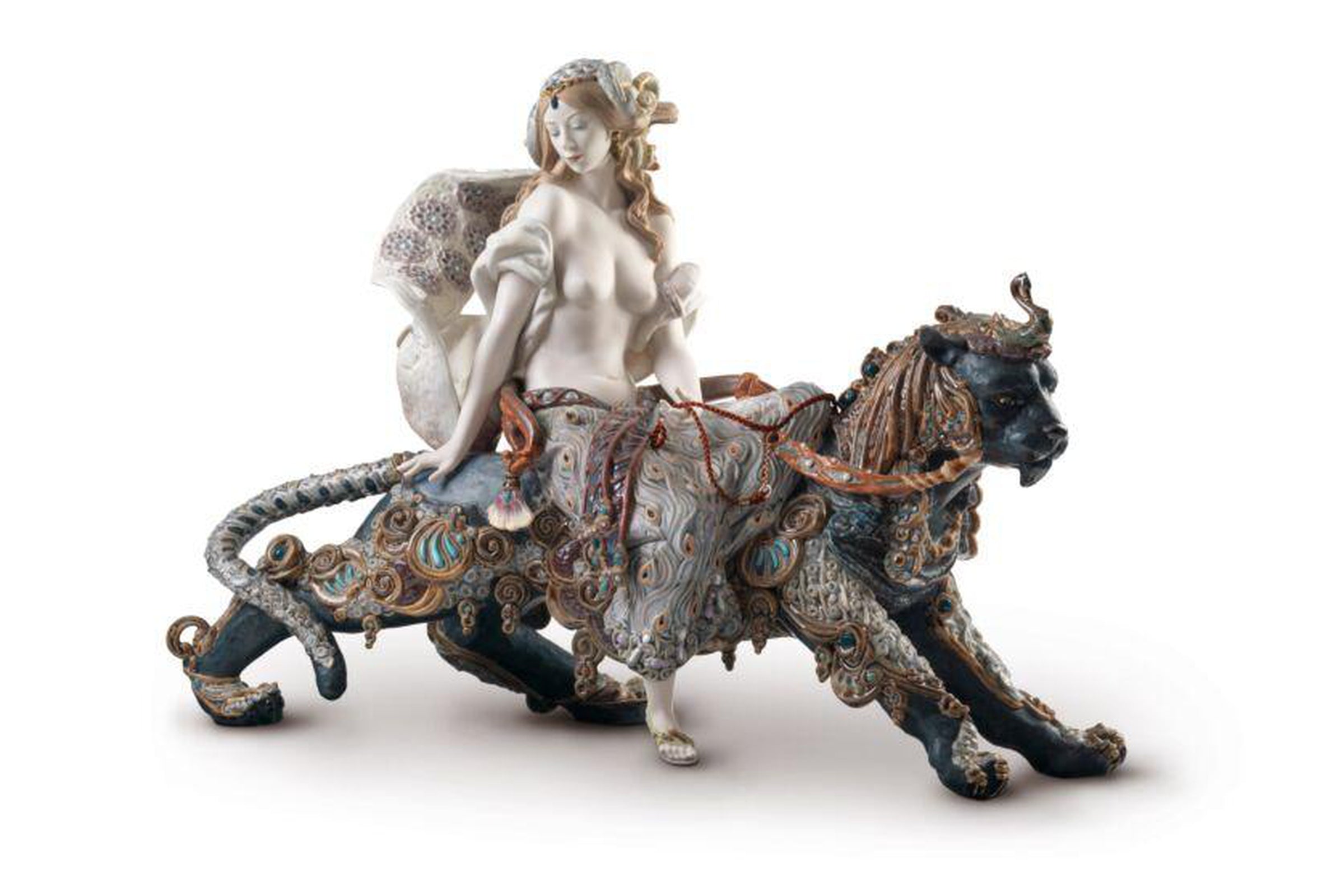 Lladro Bacchante on A Panther Woman Sculpture - Limited Edition
