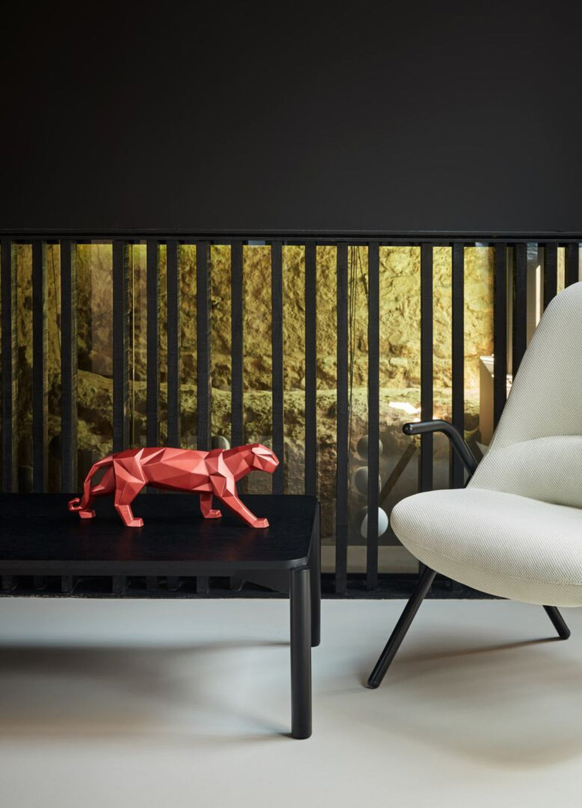 Lladro Panther Figurine Metallic Red