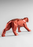 Lladro Panther Figurine Metallic Red
