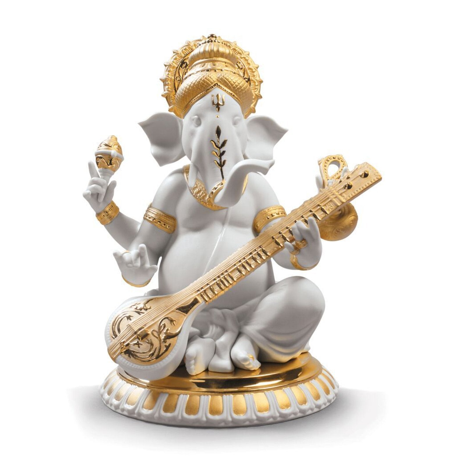 Lladro Veena Ganesha Figurine
