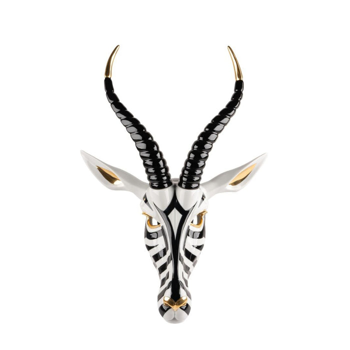 Lladro Antelope Mask Black and Gold