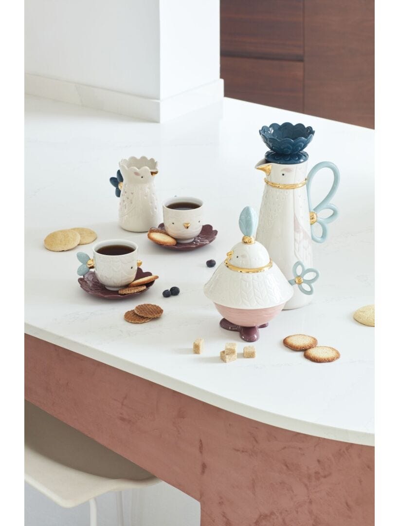 Lladro Set Of 2 Cups And Saucers Kawki