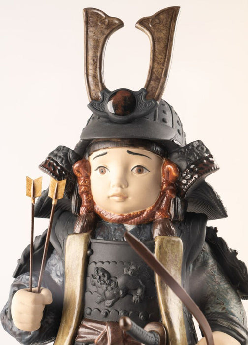 Lladro Warrior Boy Figurine Brown