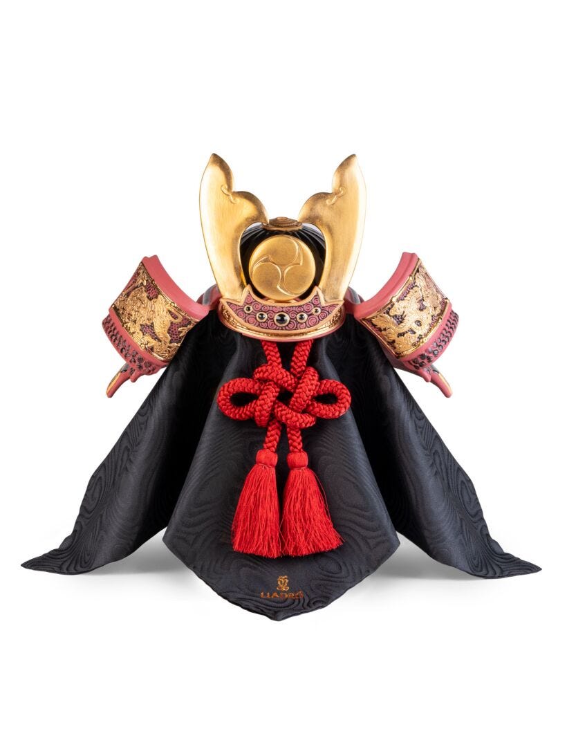 Lladro Samurai Helmet Tiger And Dragon