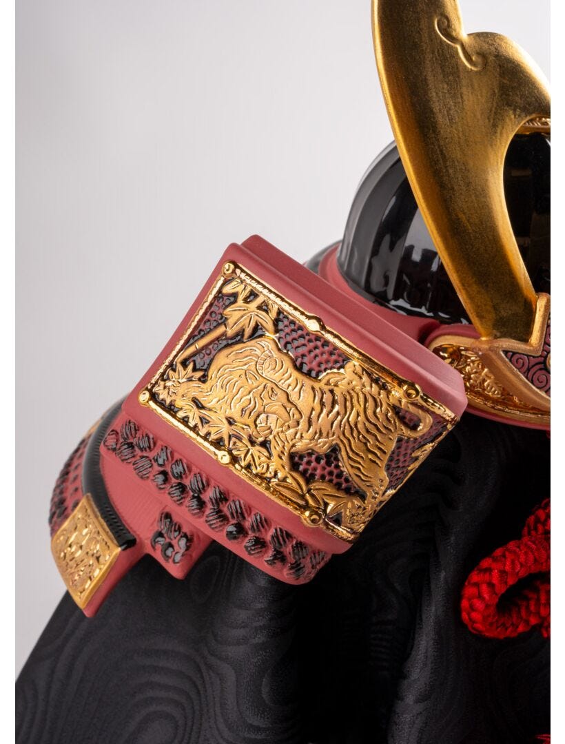 Lladro Samurai Helmet Tiger And Dragon