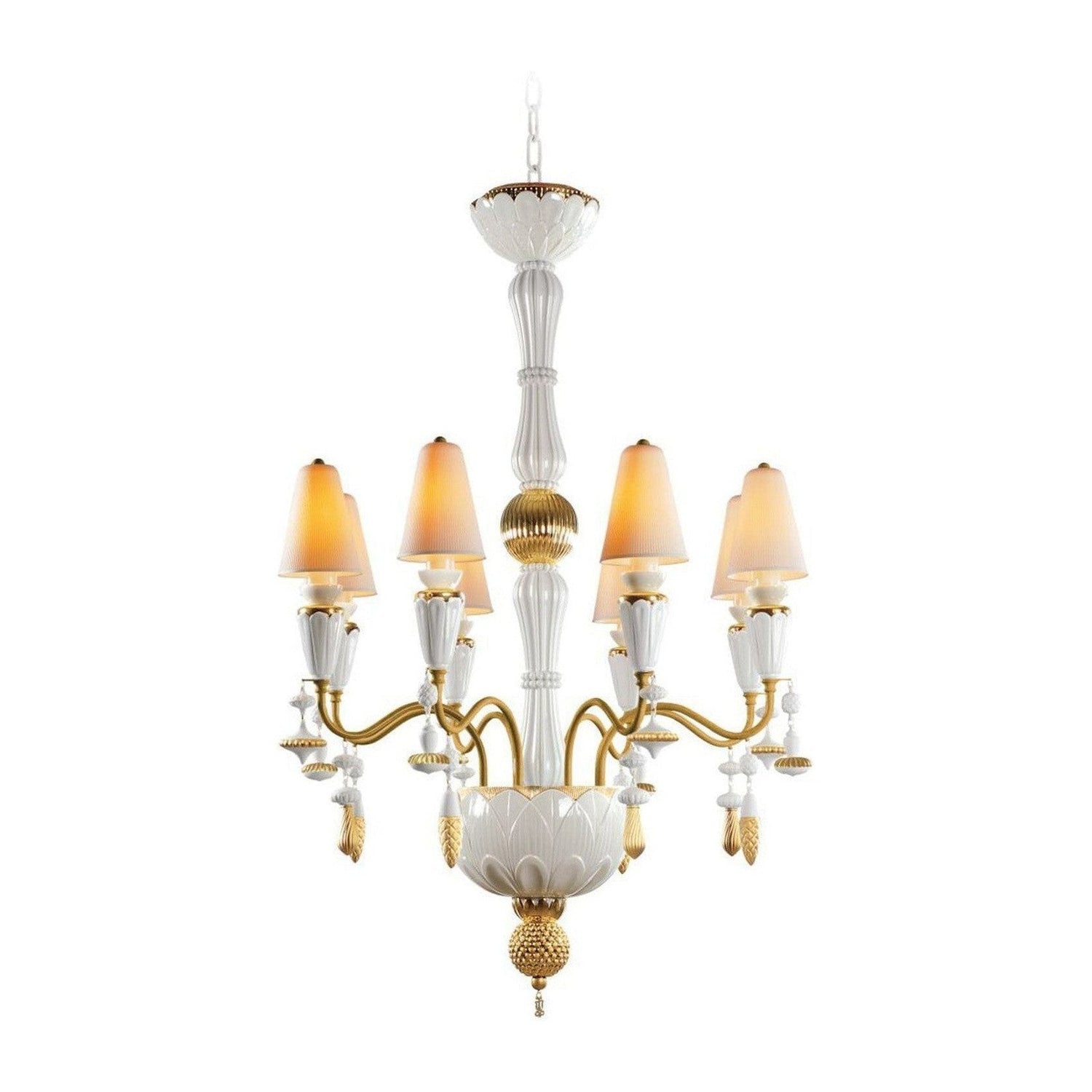 Lladro Ivy and Seed 8 Lights Chandelier Flat Model US