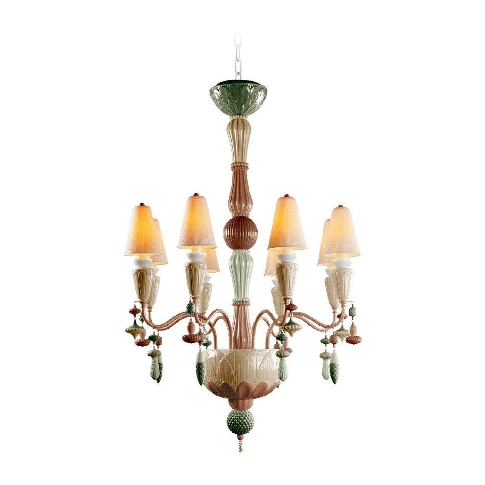 Lladro Ivy and Seed 8 Lights Chandelier Flat Model US