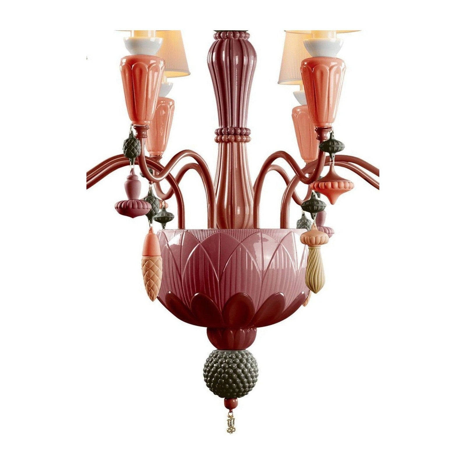 Lladro Ivy and Seed 8 Lights Chandelier Flat Model US