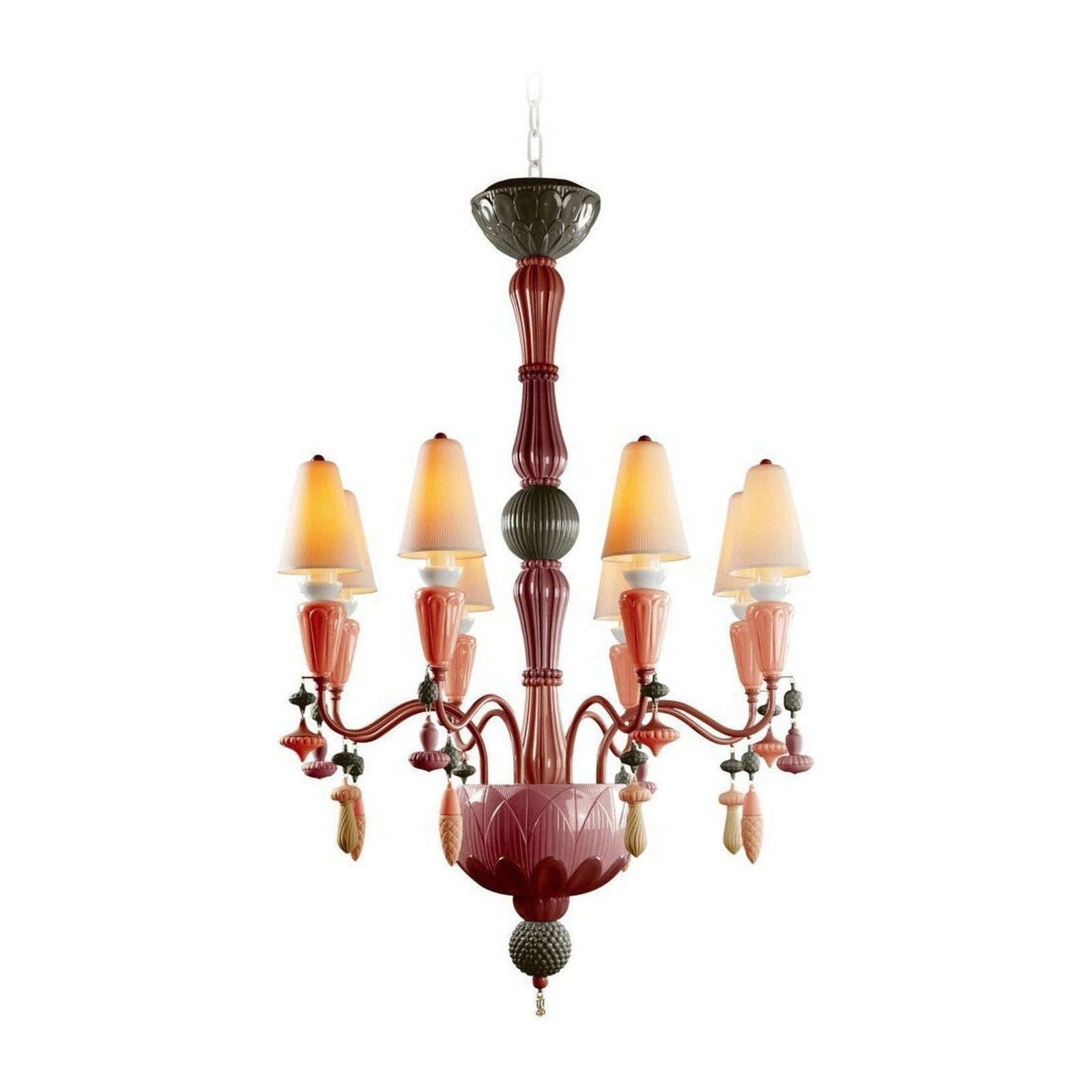 Lladro Ivy and Seed 8 Lights Chandelier Flat Model US