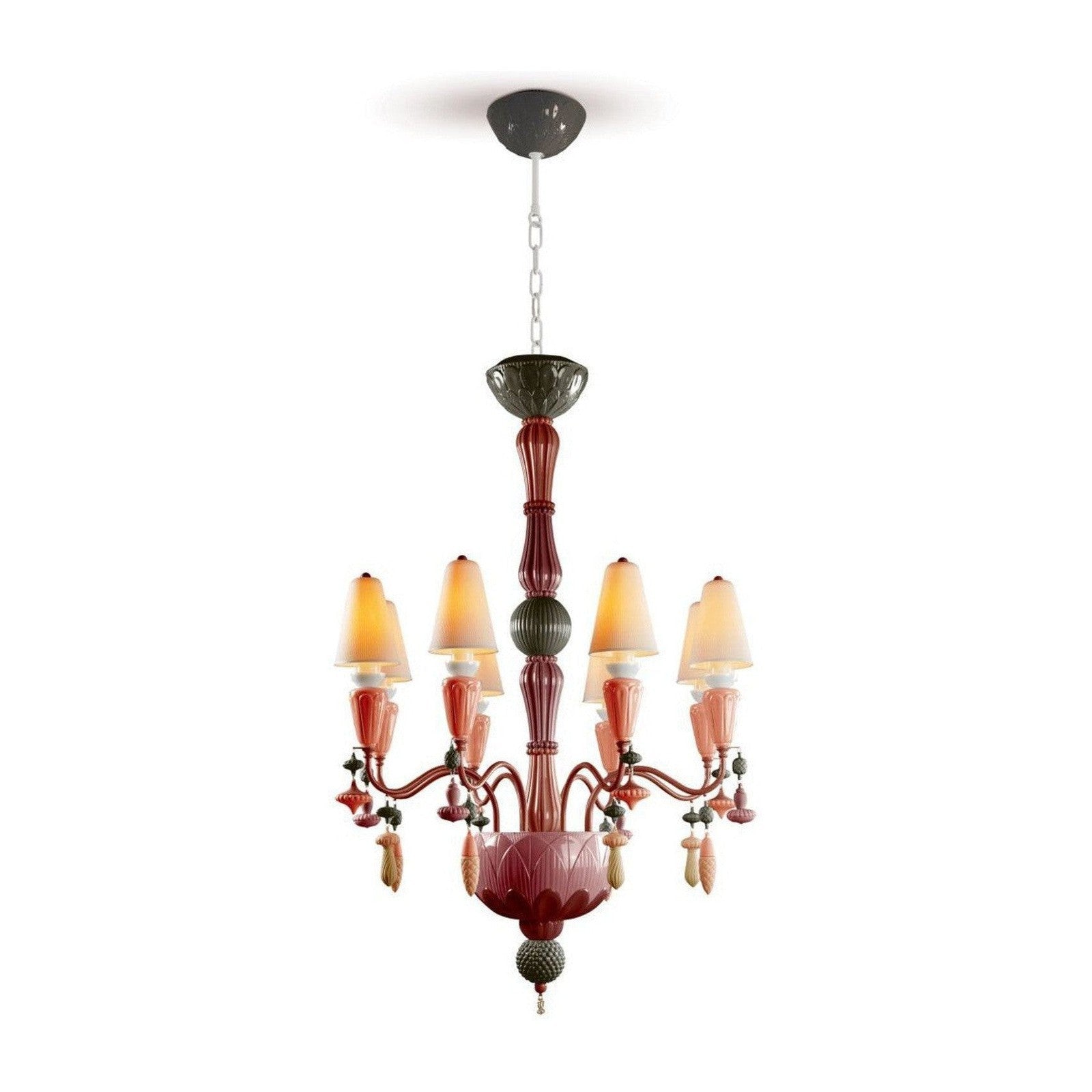 Lladro Ivy and Seed 8 Lights Chandelier Flat Model US