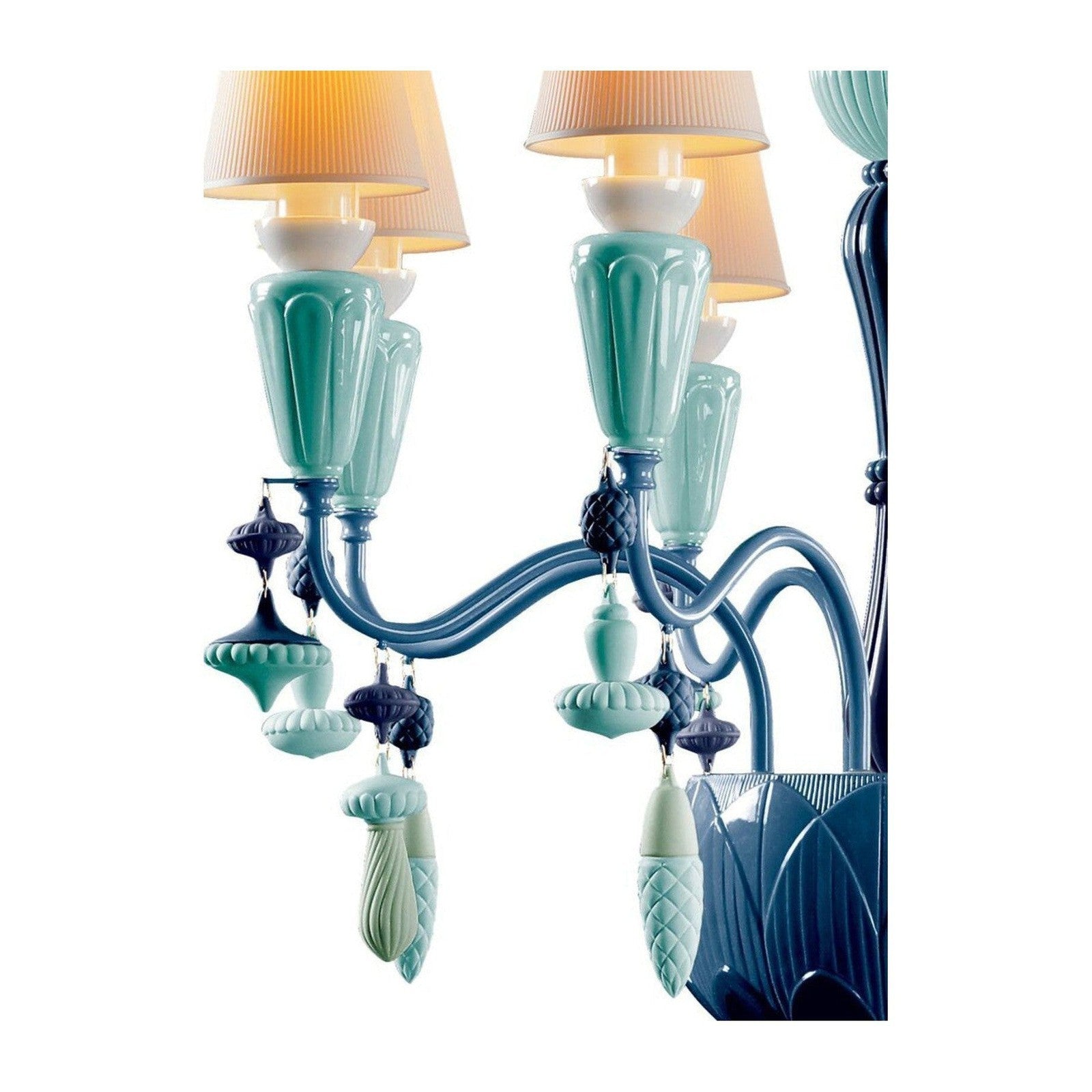 Lladro Ivy and Seed 8 Lights Chandelier Flat Model US