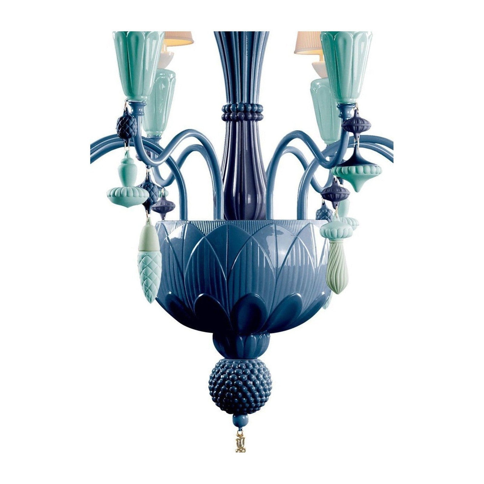 Lladro Ivy and Seed 8 Lights Chandelier Flat Model US
