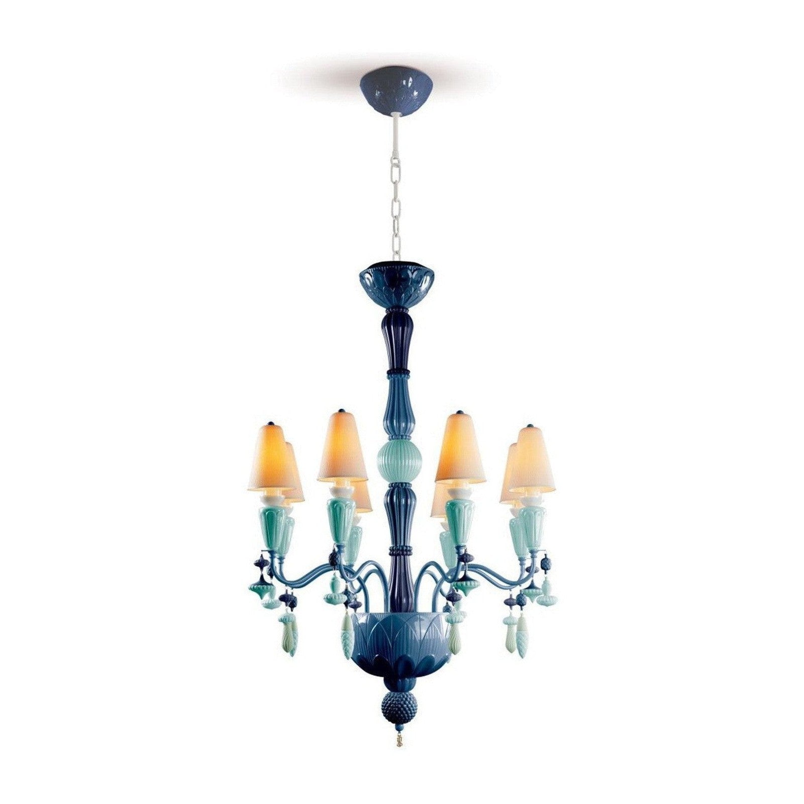 Lladro Ivy and Seed 8 Lights Chandelier Flat Model US