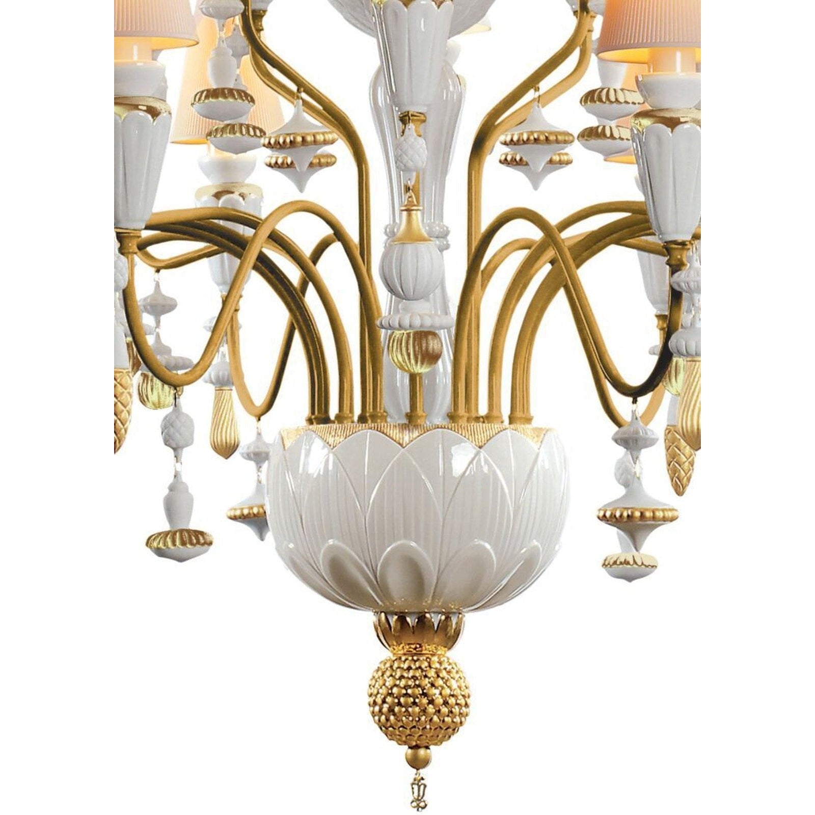 Lladro Ivy and Seed 20 Lights Chandelier Flat Model US - Medium