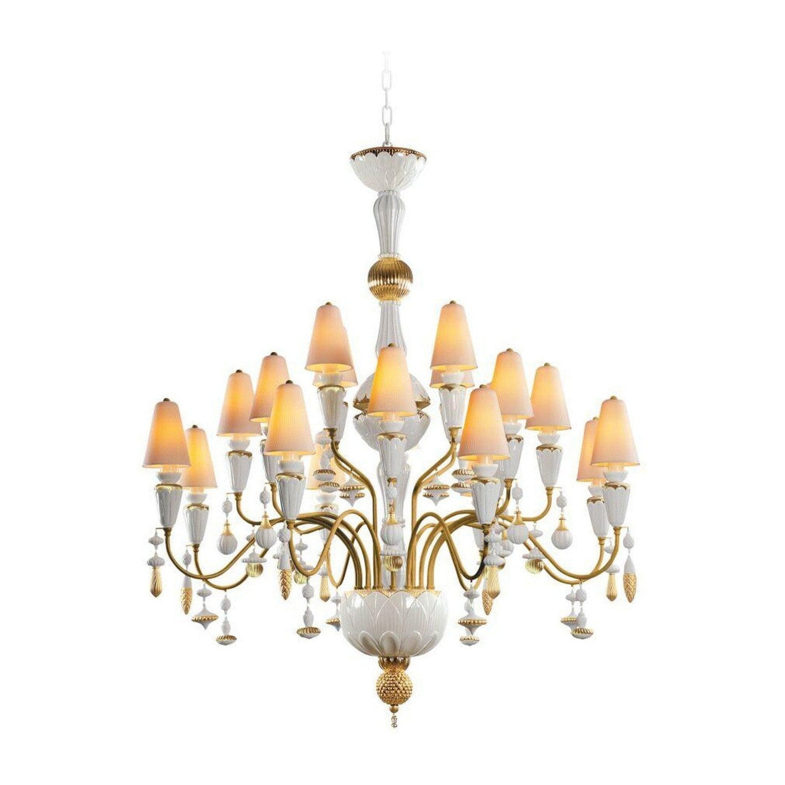 Lladro Ivy and Seed 20 Lights Chandelier Flat Model US - Medium