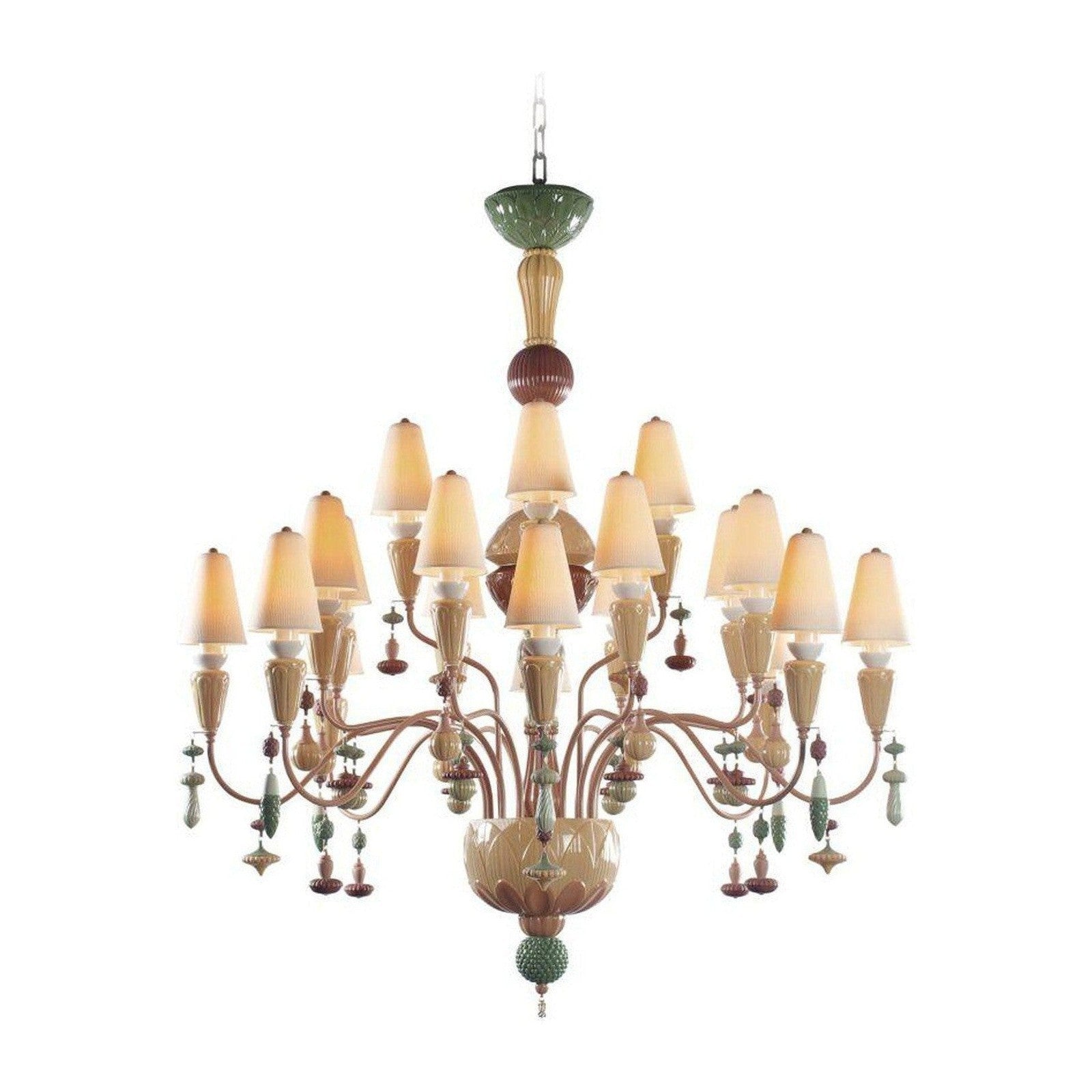 Lladro Ivy and Seed 20 Lights Chandelier Flat Model US - Medium