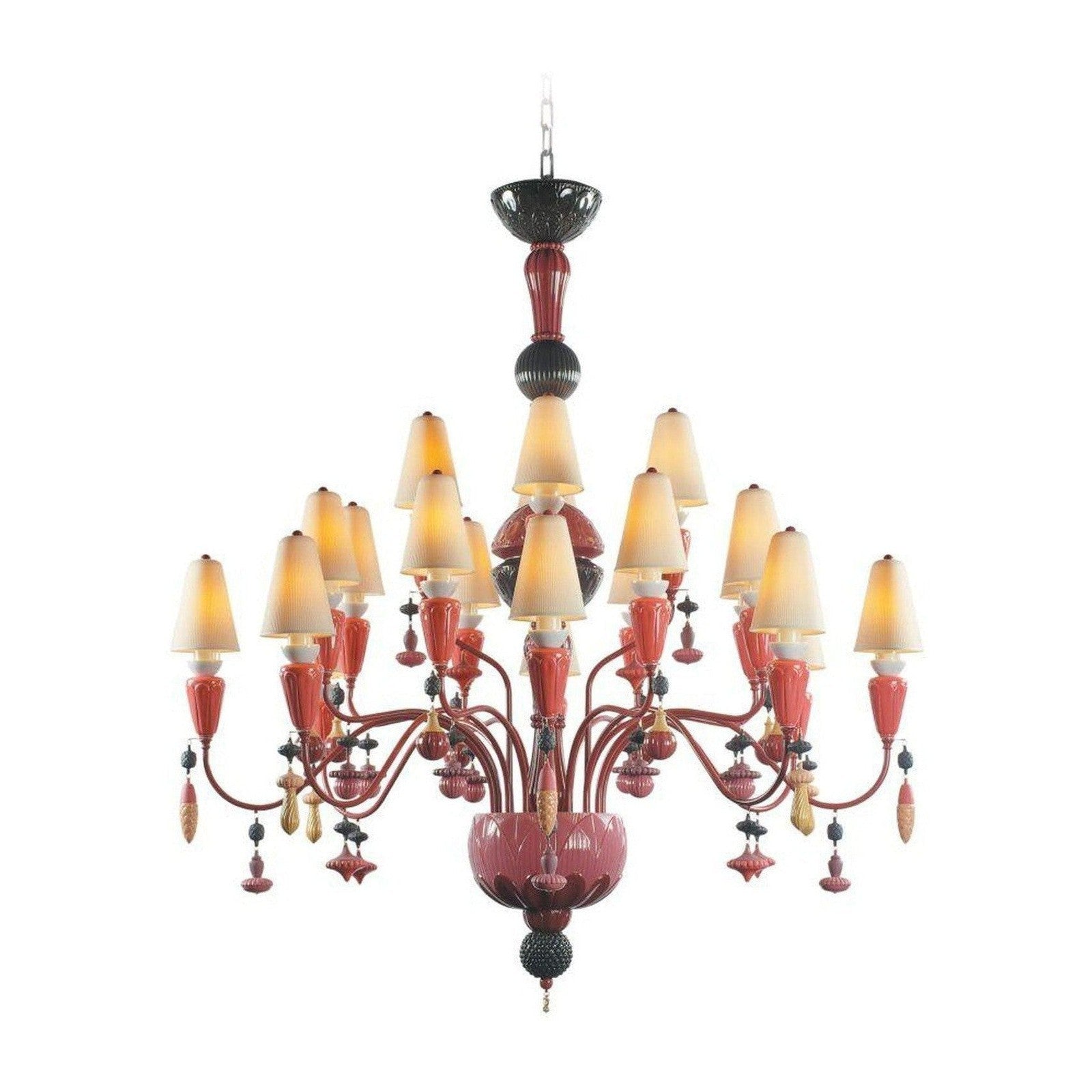 Lladro Ivy and Seed 20 Lights Chandelier Flat Model US - Medium