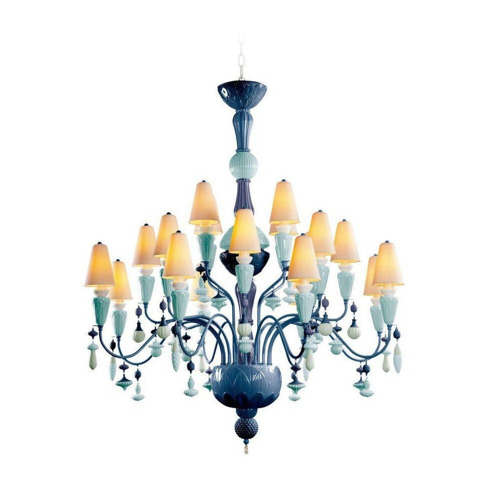 Lladro Ivy and Seed 20 Lights Chandelier Flat Model US - Medium