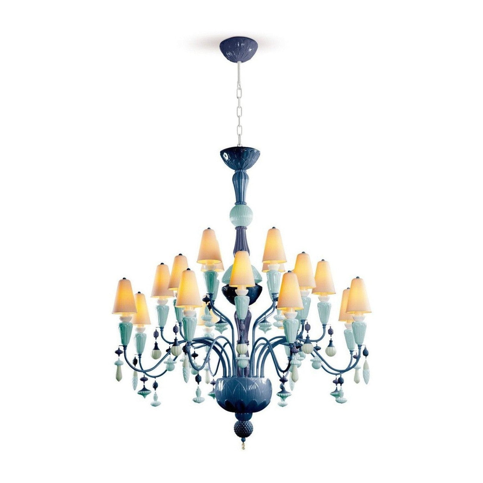 Lladro Ivy and Seed 20 Lights Chandelier Flat Model US - Medium