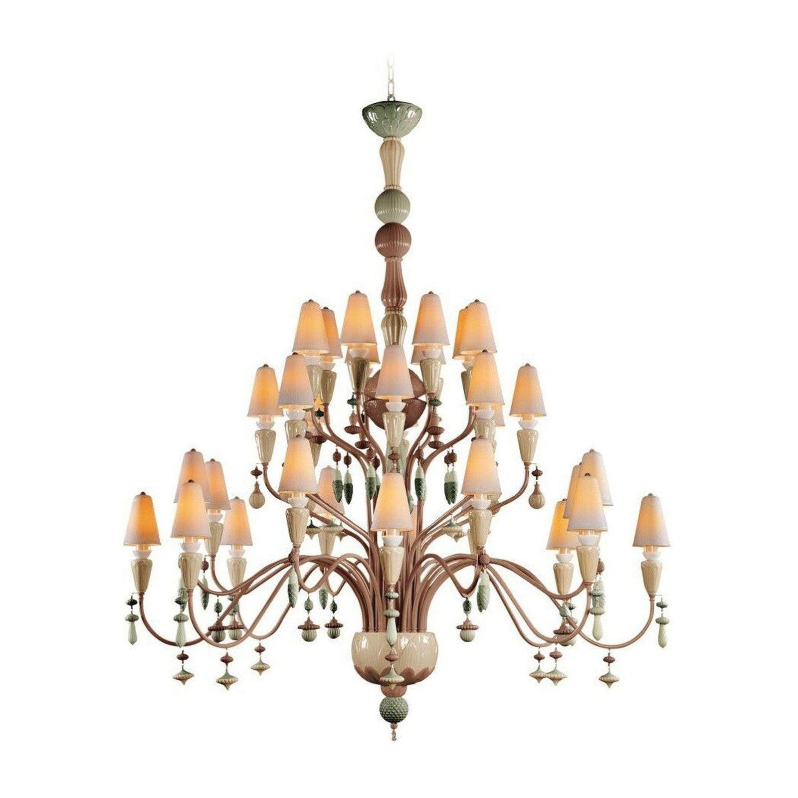 Lladro Ivy and Seed 32 Lights Chandelier Flat Model US - Large