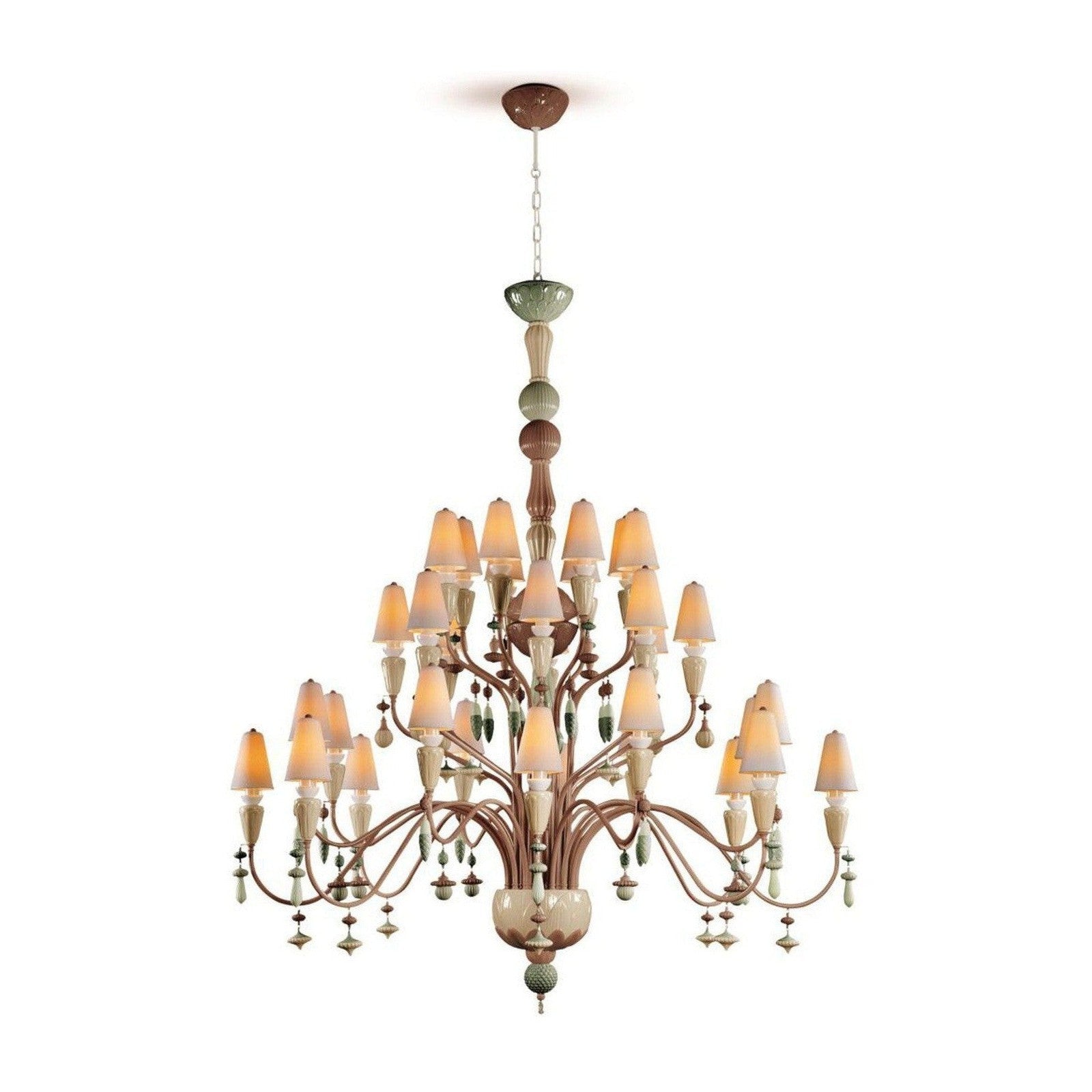 Lladro Ivy and Seed 32 Lights Chandelier Flat Model US - Large