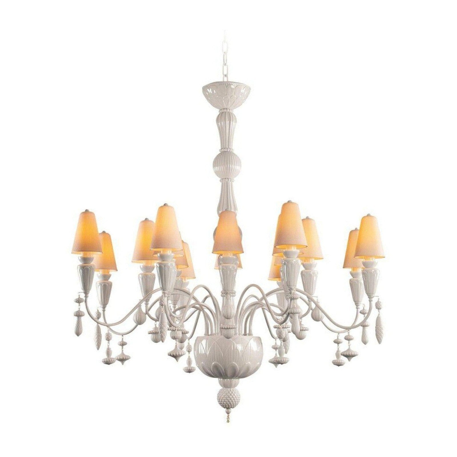 Lladro Ivy and Seed 16 Lights Chandelier Flat Model US