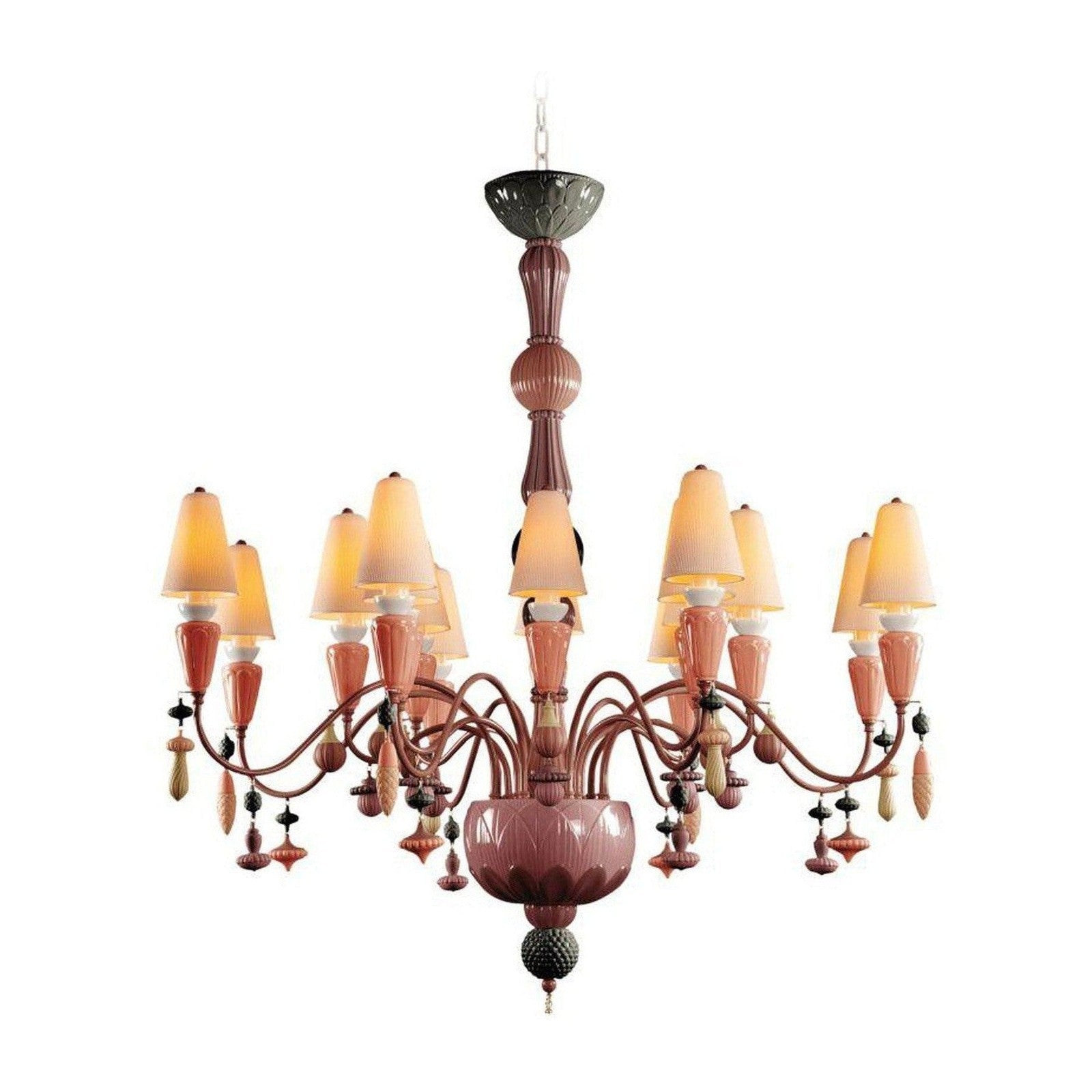 Lladro Ivy and Seed 16 Lights Chandelier Flat Model US