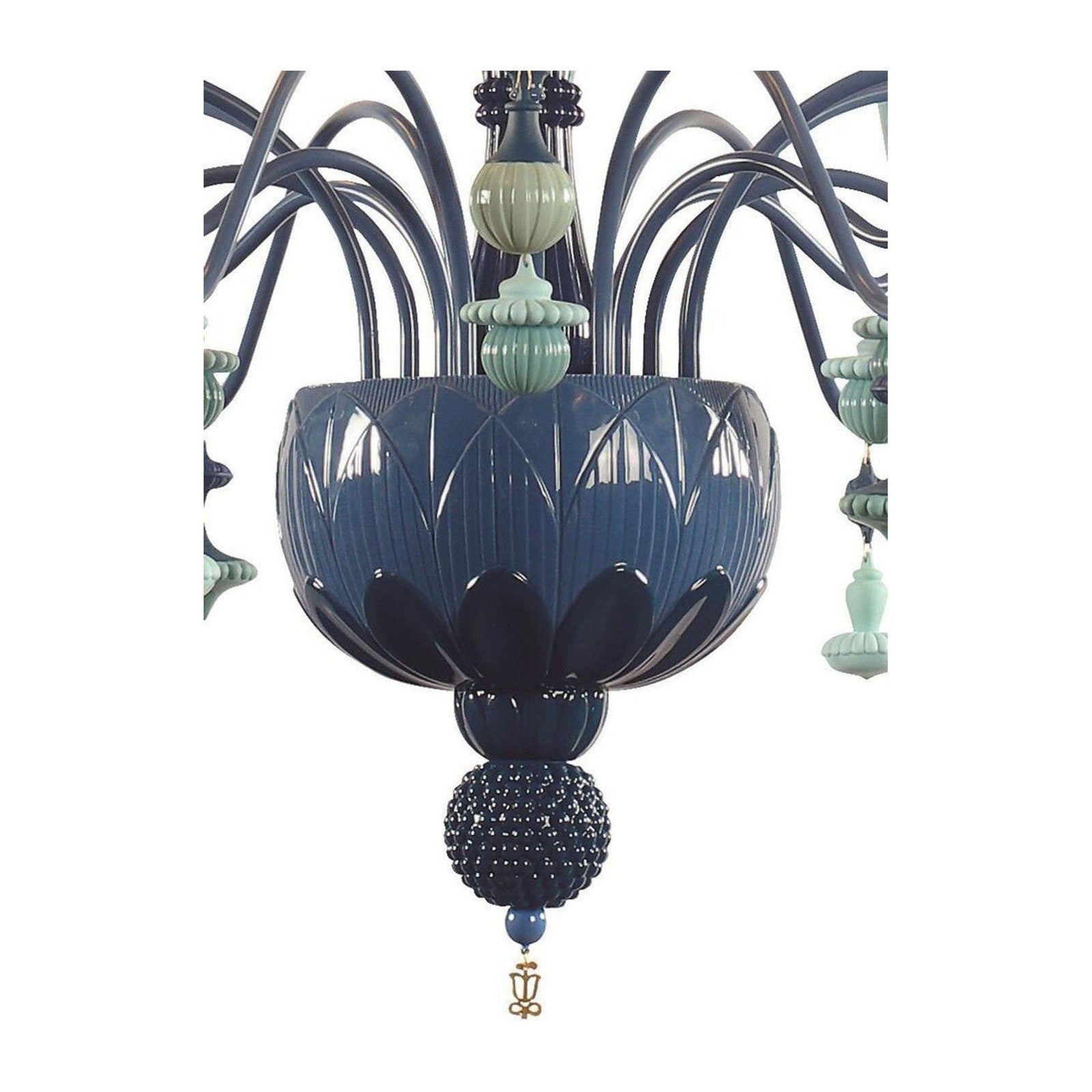 Lladro Ivy and Seed 16 Lights Chandelier Flat Model US
